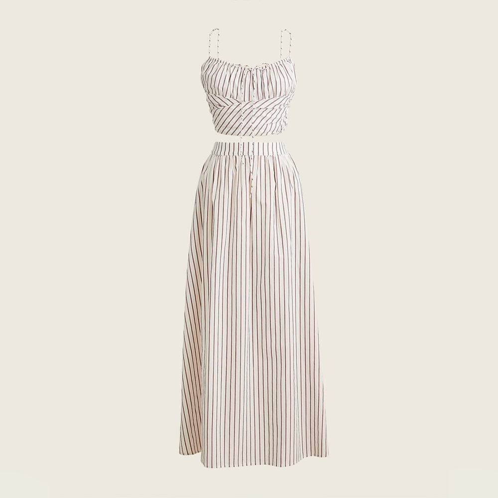 NWT JCrew Crossed draped skirt set in stripe, size M